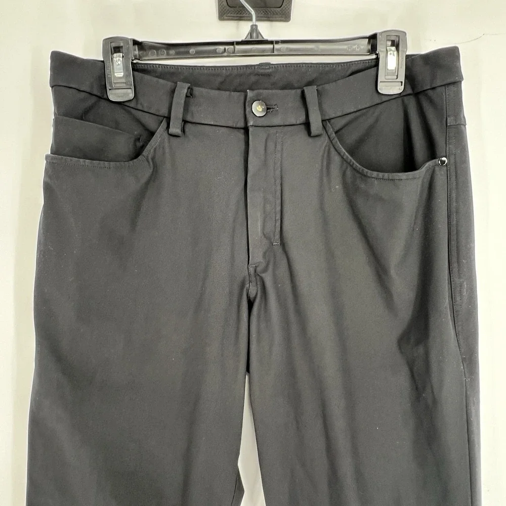 Lululemon ABC Classic Fit Pants‎ Mens 32 X 32 Black Warpstreme Athletic Chino